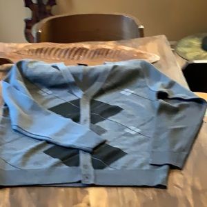 Gray Argyle Cardigan